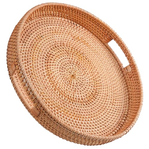 14 Inch Round Serving Tray with Cut Out Handles N1408
