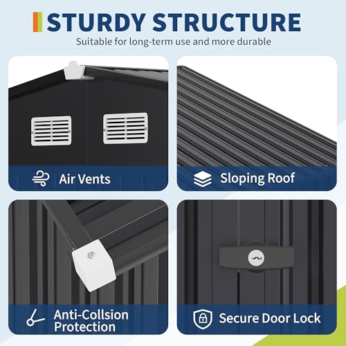 All-Weather Resin Shed with Window, Lockable Door and Vents J3145