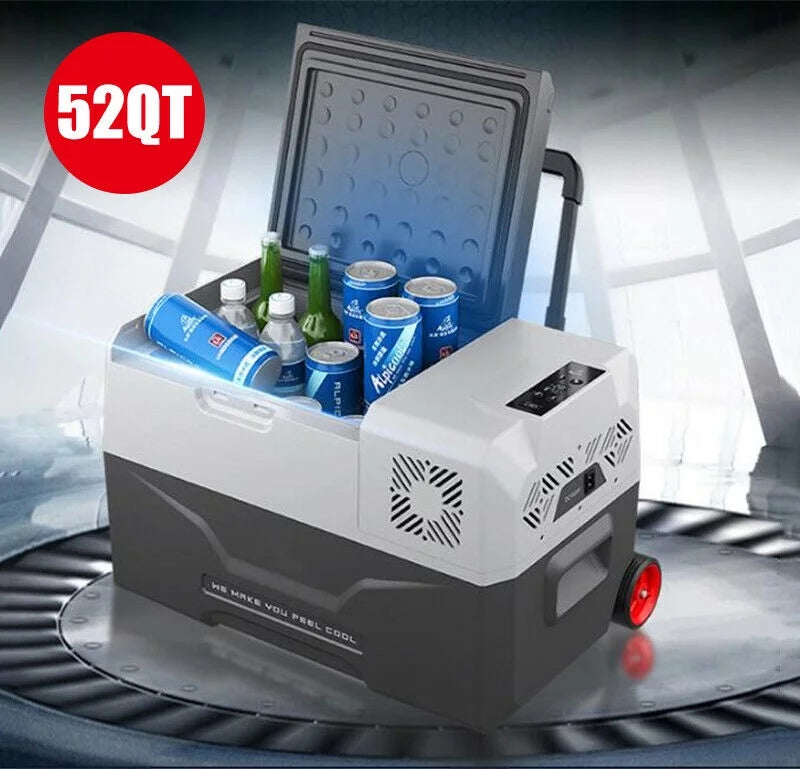 50L Portable Car Refrigerator 52 Quart Compact RV Fridge Mini Electric Freezer 12/24V DC & 110-240V AC Vehicle Truck Boat Cooler I195113