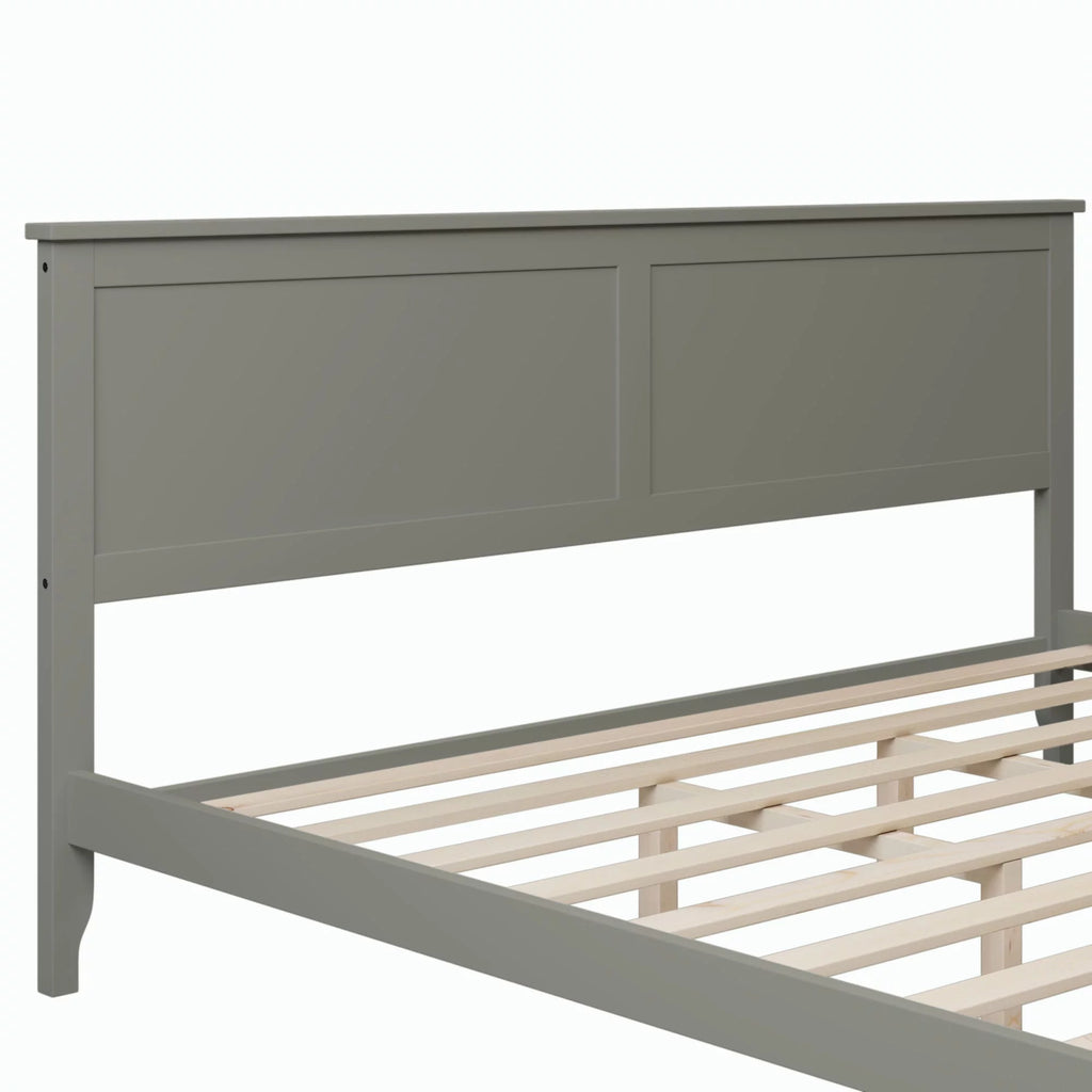 Solid Wood King Platform Bed N320