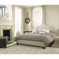Upholstered Platform Bed with Nailhead Trim Z69842