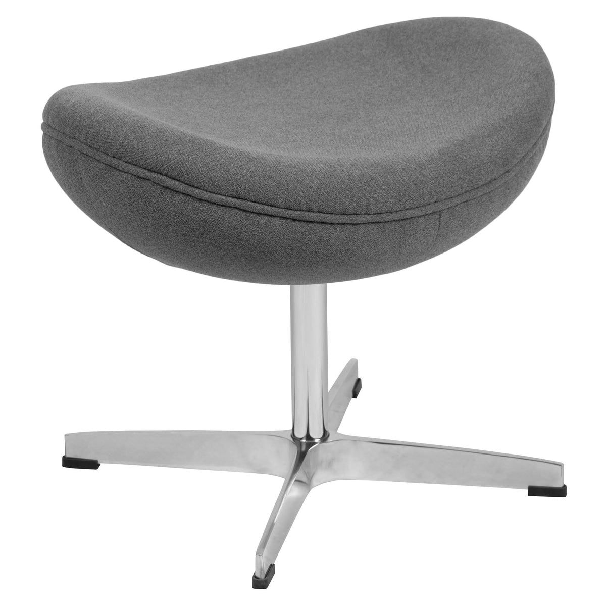 Gray Fabric Saddle Wing Ottoman D691