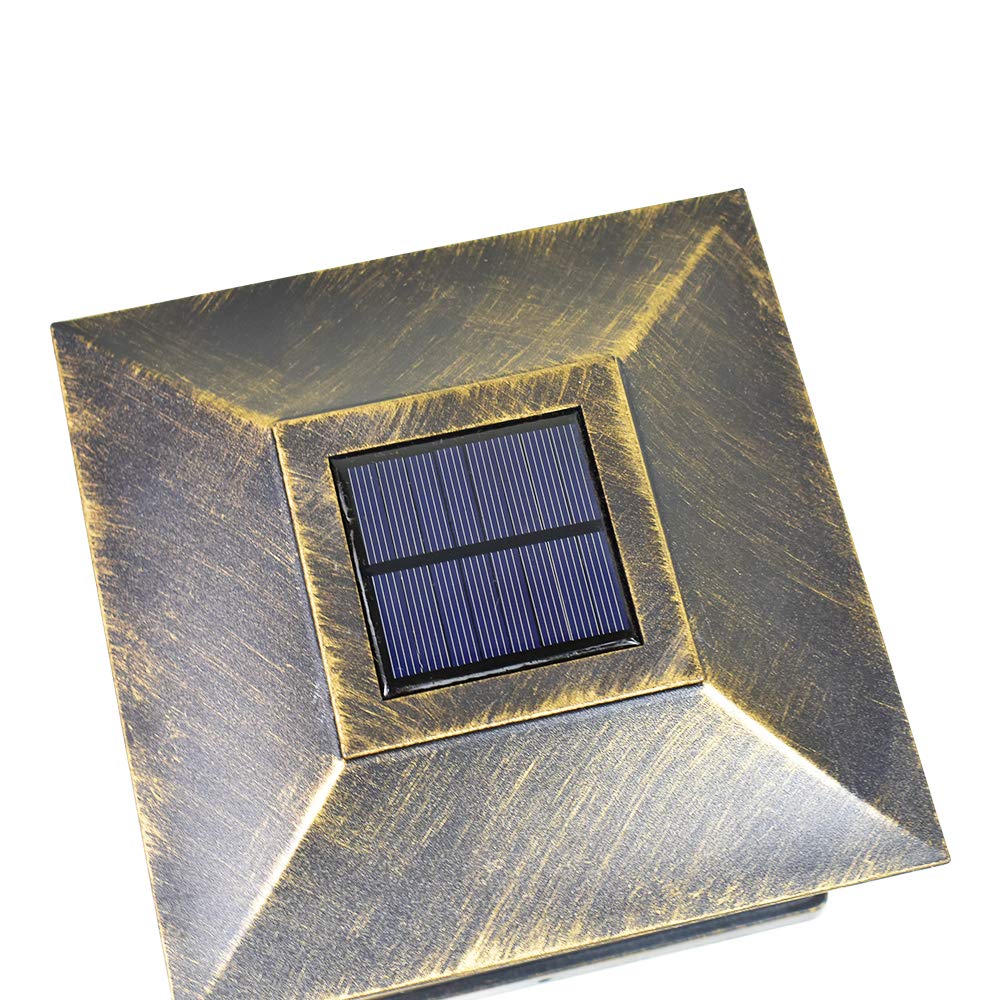 8 Pack Bronze Solar Post Light Frosted Lens SMD LED Square R733612