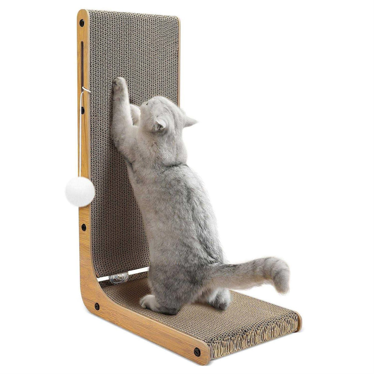 L-Shaped Cat Scratching Pad with Toy Balls U745