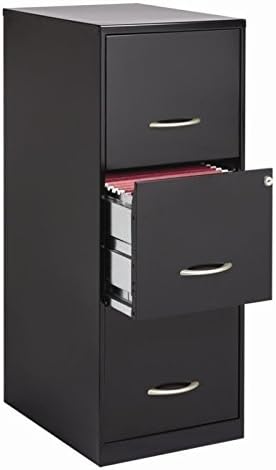 Metal 3 Drawer Letter File Cabinet in Black I171
