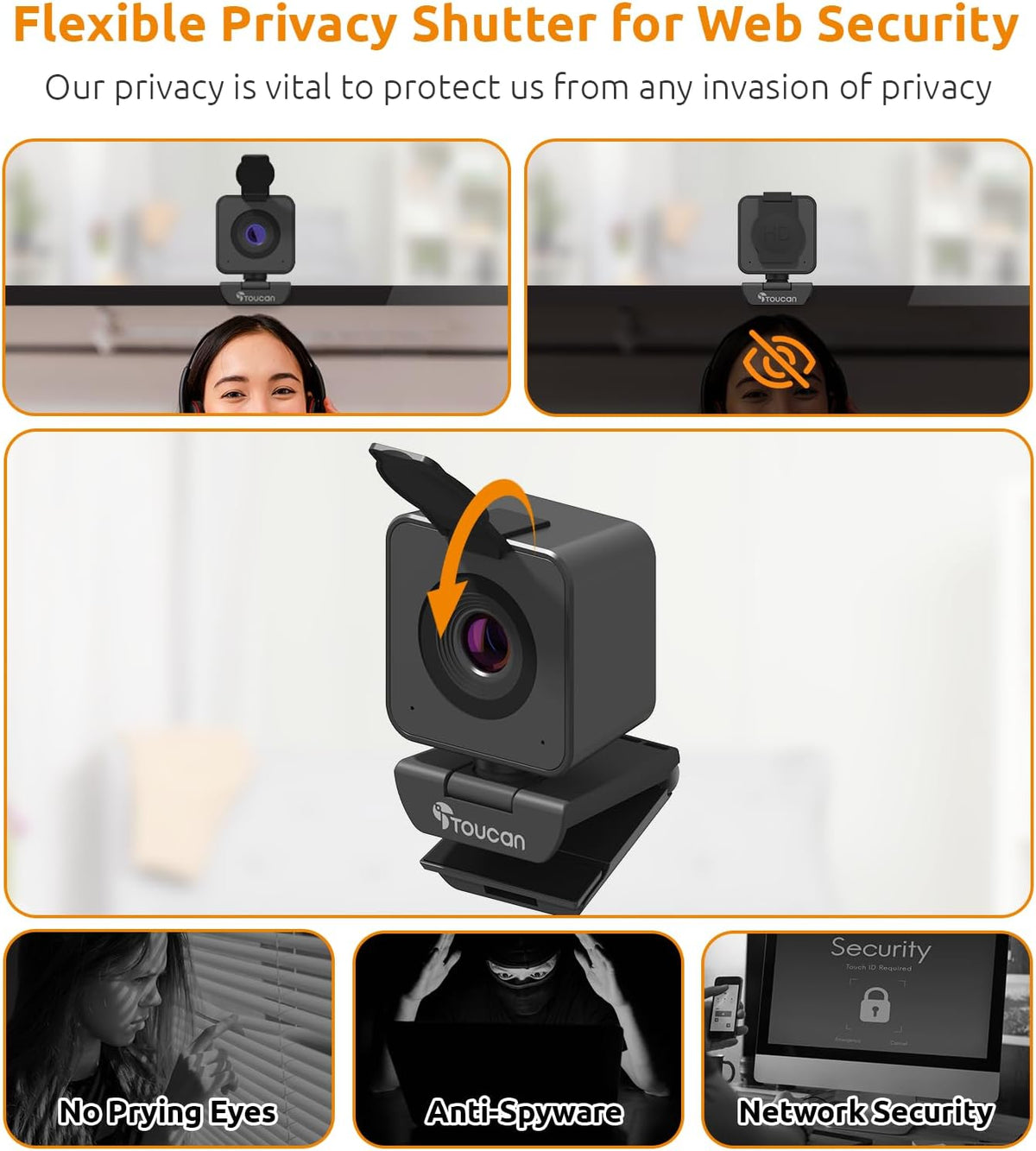 Webcam with Microphone, 115° View, USB D390