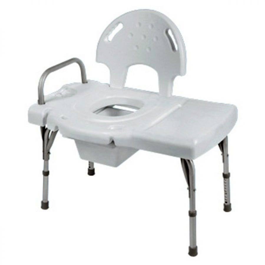 Heavy-Duty Transfer Bench with Commode Opening Z7975