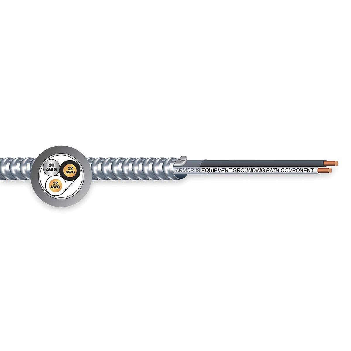 10 AWG 2 Conductor Solid Metal Clad Armored Cable U938