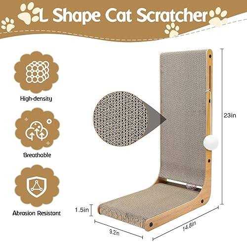 L-Shaped Cat Scratching Pad with Toy Balls U745