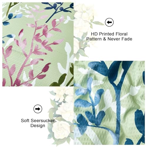 Sage Green King Floral Comforter Set with Sheets and Pillowcases K8112
