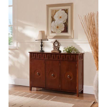 Walnut Wood Sideboard Buffet with Storage Cabinet Doors L7772