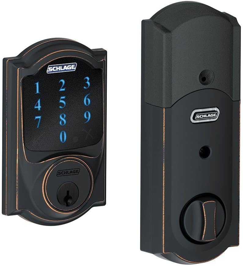 Aged Bronze Touchscreen Deadbolt Smart Lock with Alarm V26527