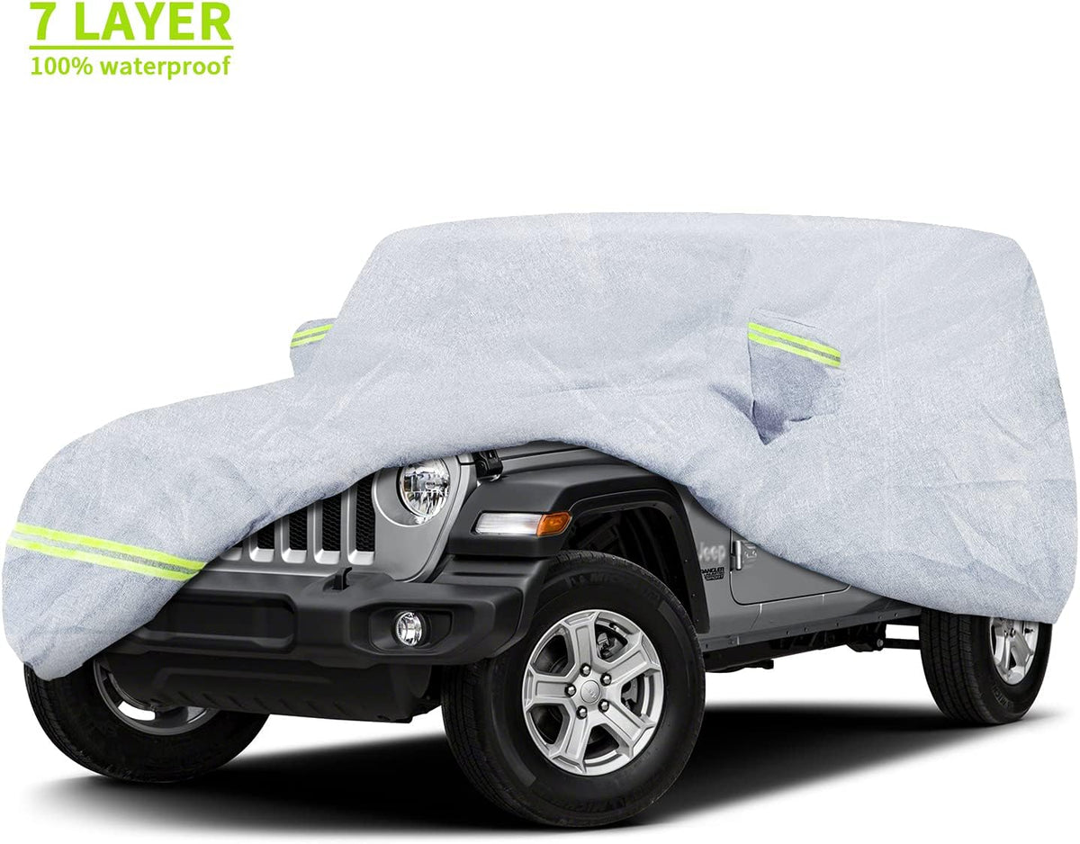 7 Layers Car Cover with Windproof Strap & Driver Door Zipper L708