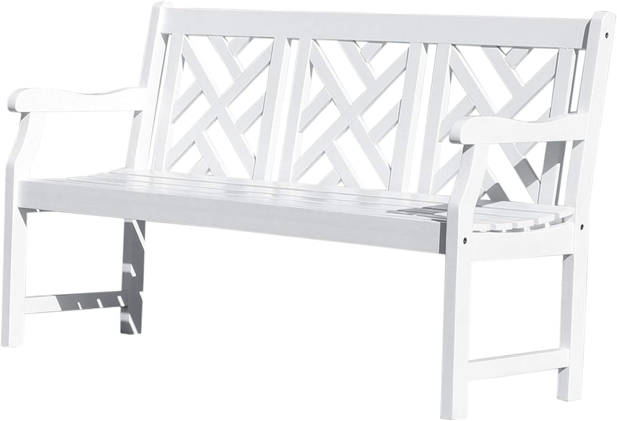 White Acacia Wooden Bench U27940