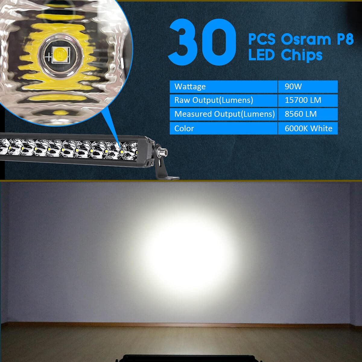 30 inch Single Row Spot Flood IP67 Waterproof Off Road Light Bar P3554