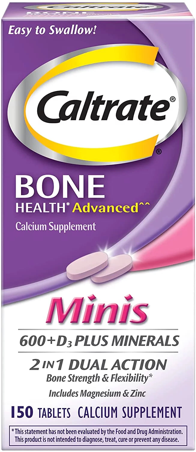 150 ea Calcium & Vitamin D3 Supplement Plus Minerals Mini Tablets G9517