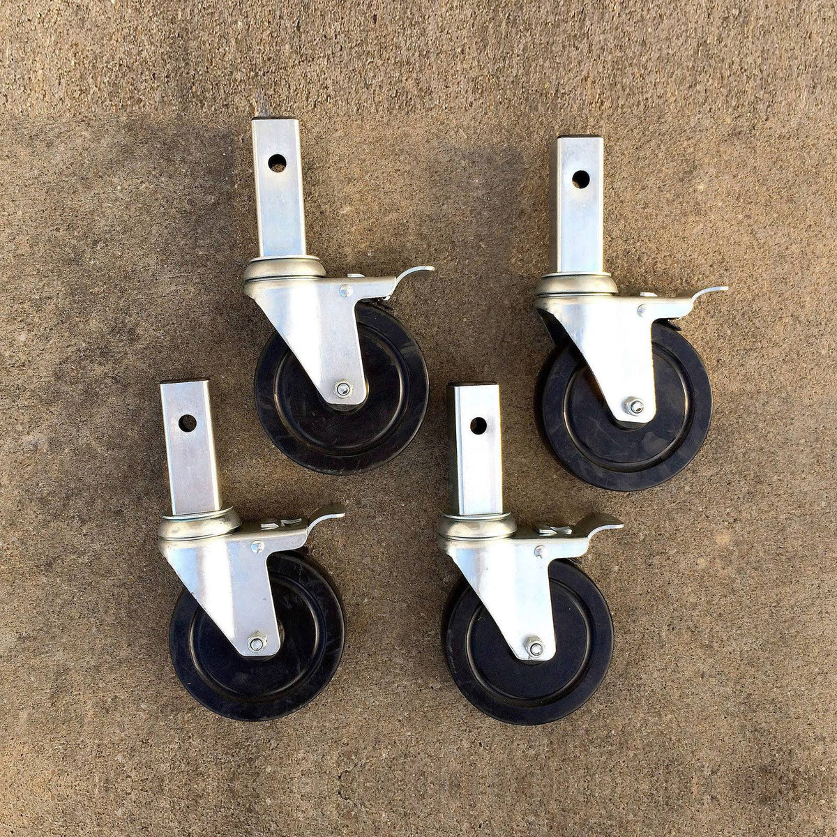 Heavy-Duty Hard Rubber Locking Caster Set of 4 Q981297