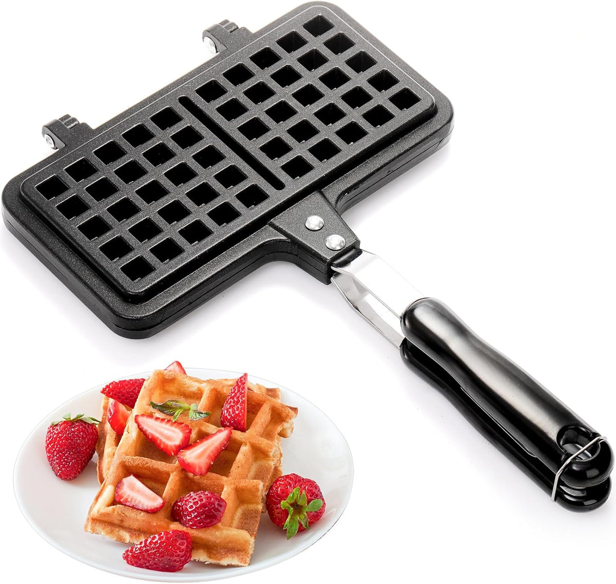 Non-stick Aluminum Waffle Maker with Long Handle K187