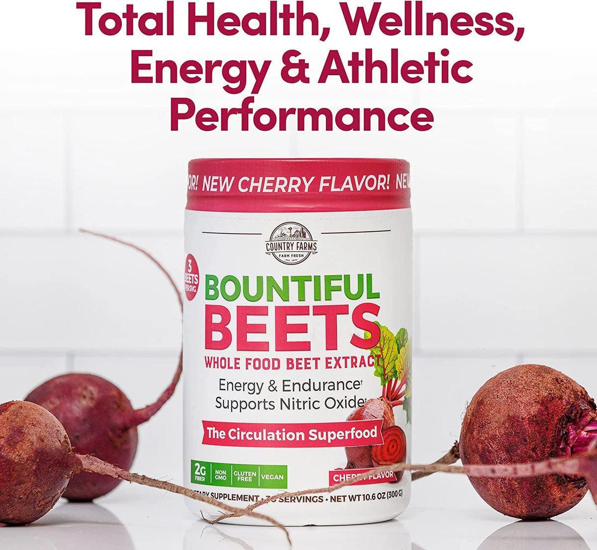 Cherry Flavor Wholefood Beet Extract Superfood, 30 Servings P734