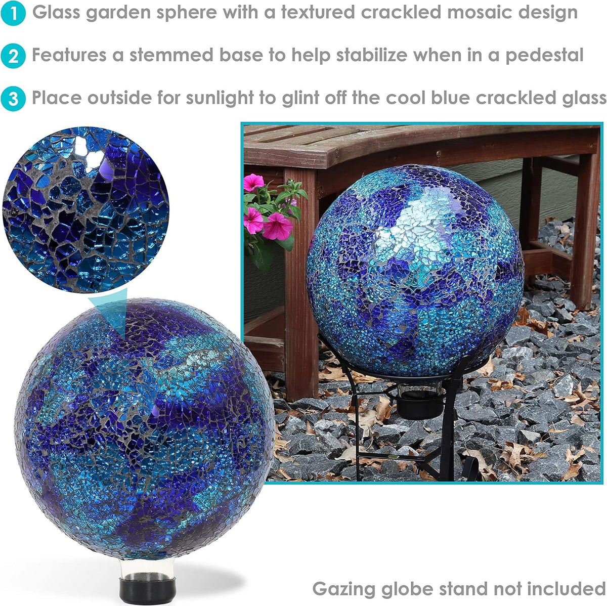 Crackled Glass Gazing Globe Z4449