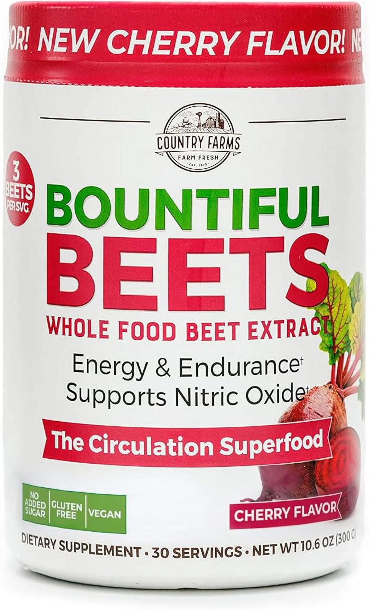 Cherry Flavor Wholefood Beet Extract Superfood, 30 Servings P734