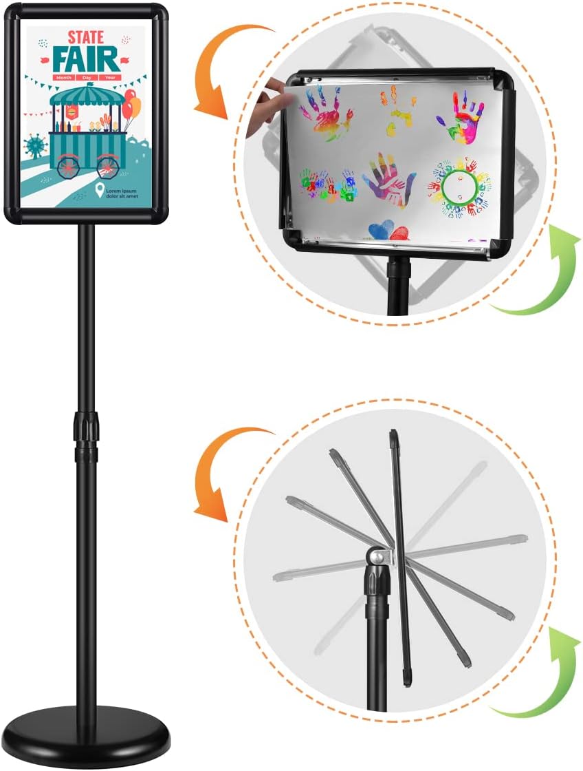 2 Pack Adjustable Sign Stand 8.5x11 Inch Black G243885