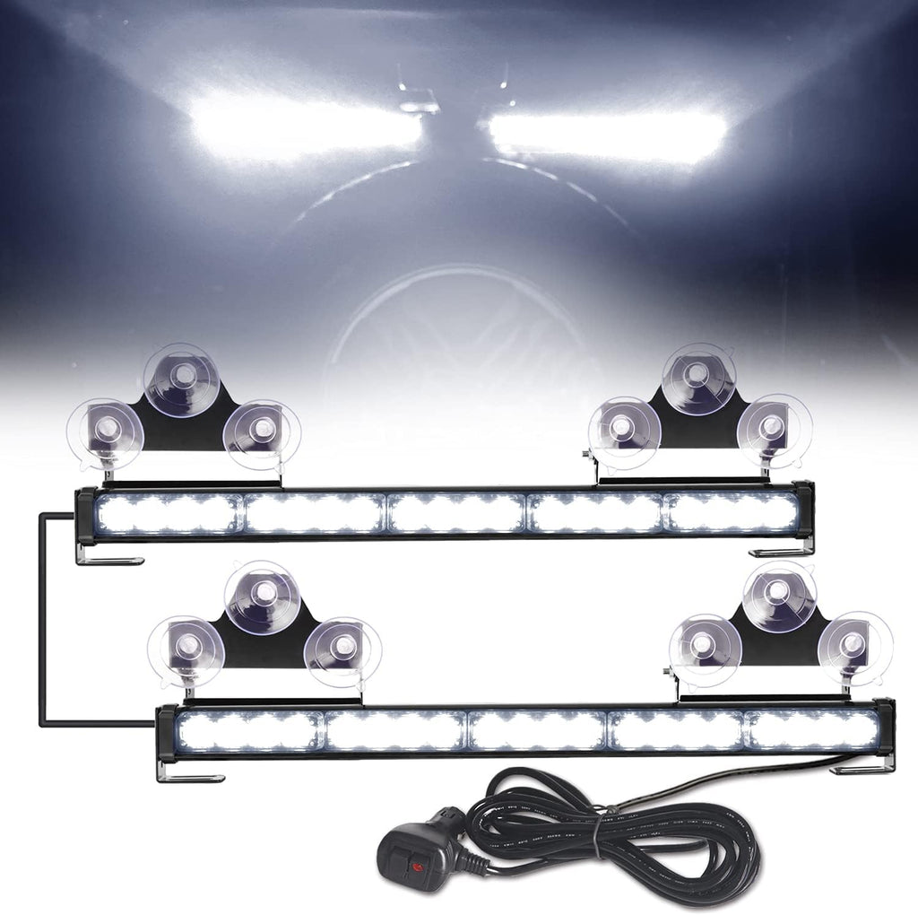 2 in 1 Emergency Flashing LED Traffic Advisor Strobe Light Bar Amber/White R73443