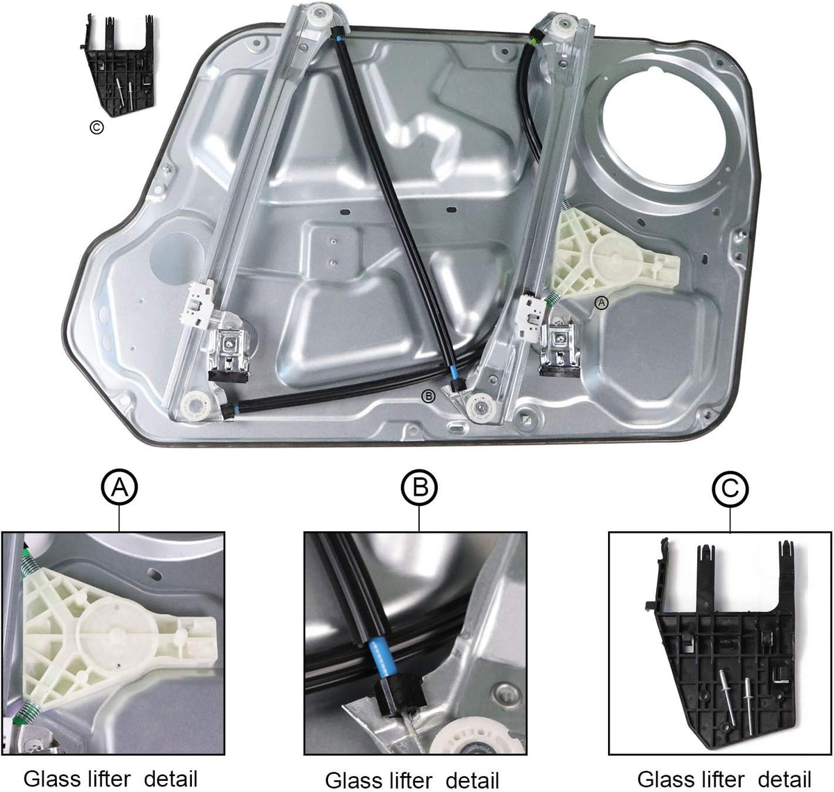 Front Passenger Side Power Window Regulator for Hyundai Sonata 2006-2010, Pack of 2 V605