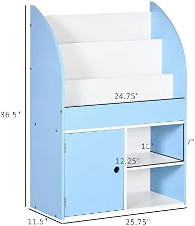 Blue Bookshelf with Cabinet J410