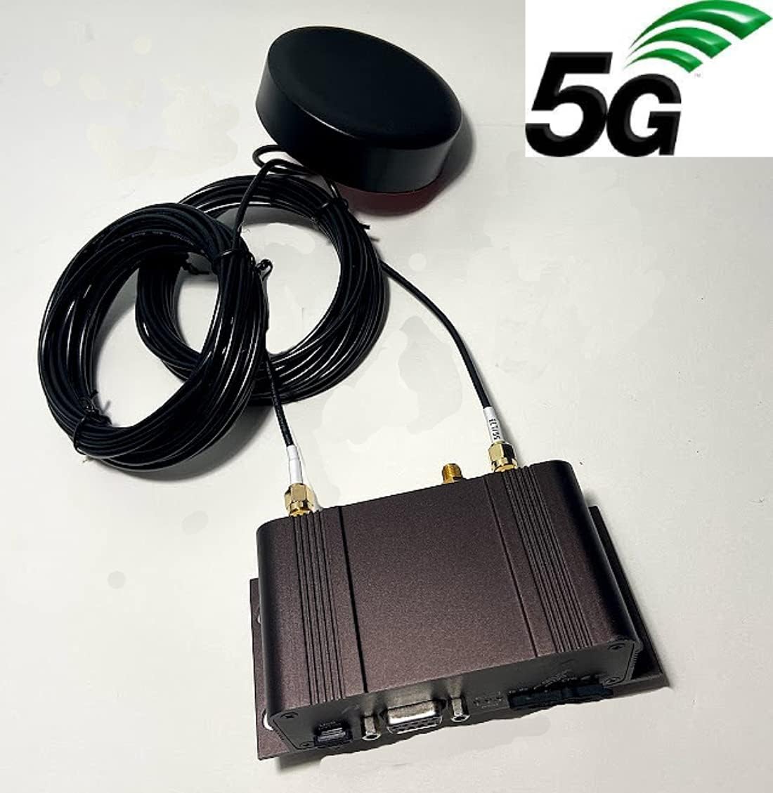 5G LTE Puck Antenna MIMO Omni-Directional with Dual-Diversity SMA Male Connectors with 15′ Cables, Pack of 2 K662236