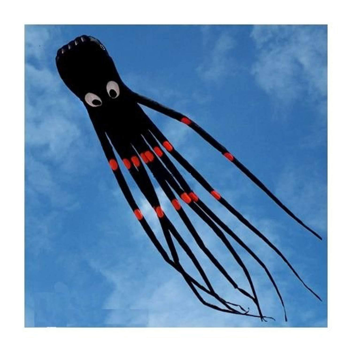 Black 24ft Octopus Kite with Handle & String C11789