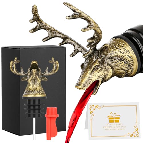 Silver Deer Wine Bottle Pourer and Stopper O342