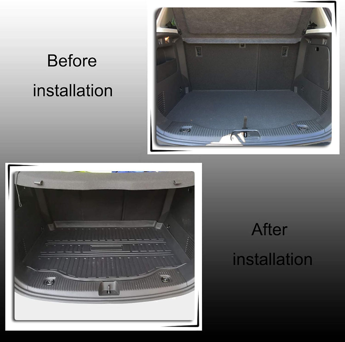 Cargo Liner Trunk Mat Cargo Tray Black Pack of 2 J767988