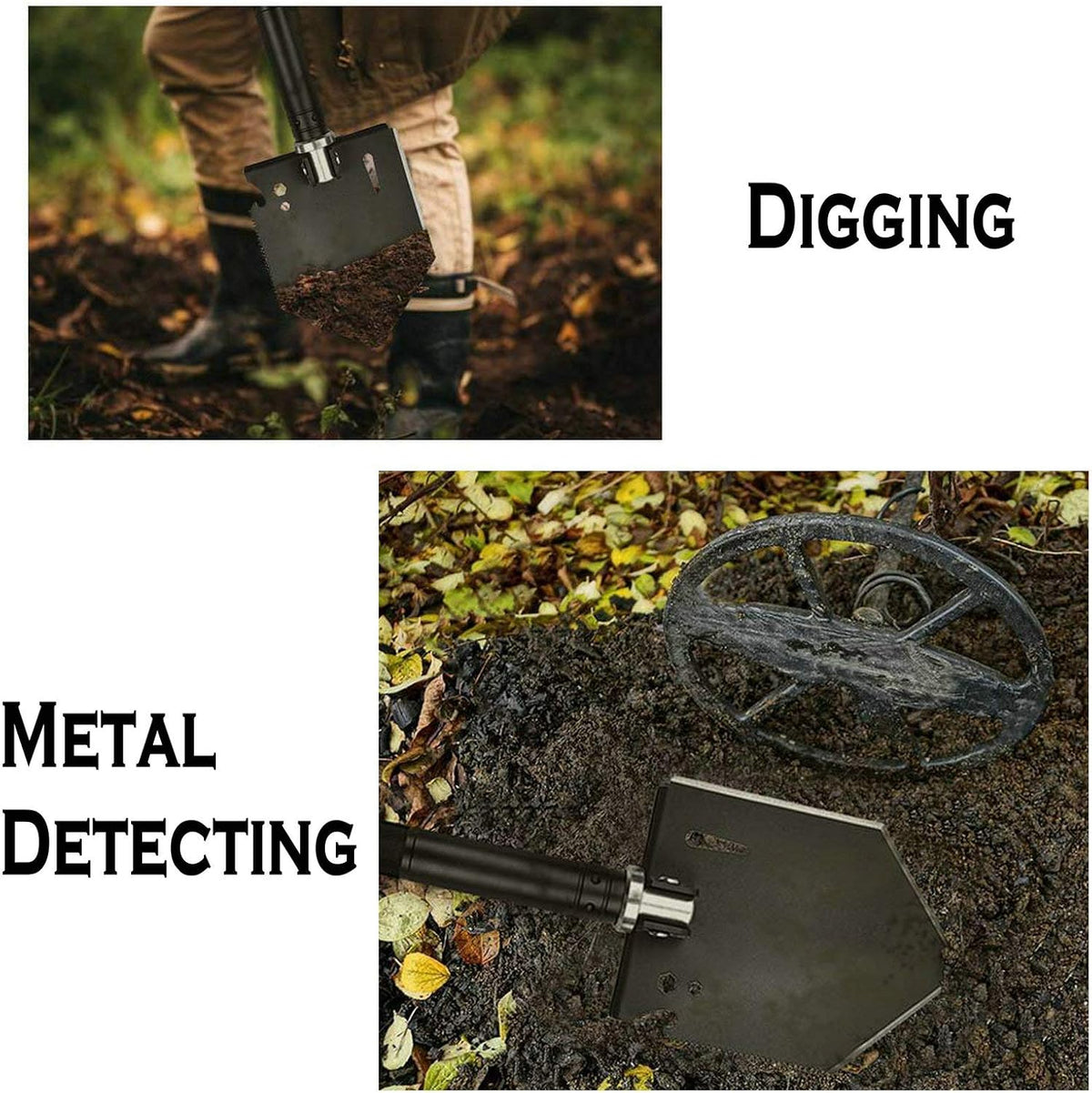 Survival Off-Roading Tool Kit Folding Shovel Camping Axe Multitool Pickaxe with Carrying Bag Black M9930