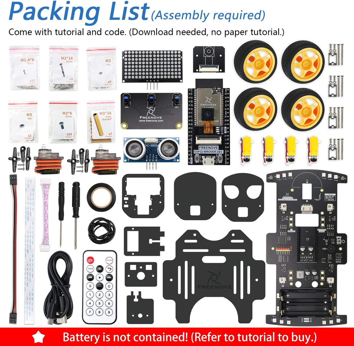 4WD Car Kit for ESP32-WROVER with Camera T393