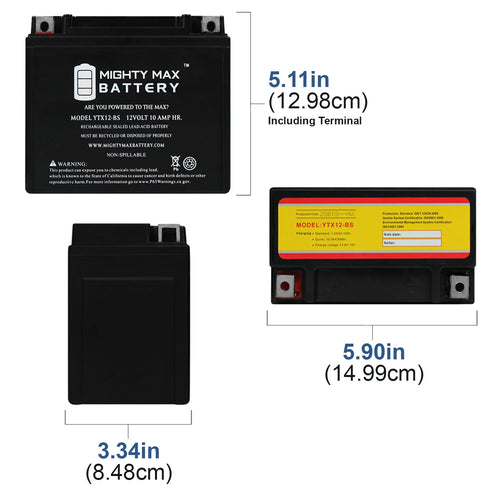 12 Volt 180 Power Sports Battery B2197