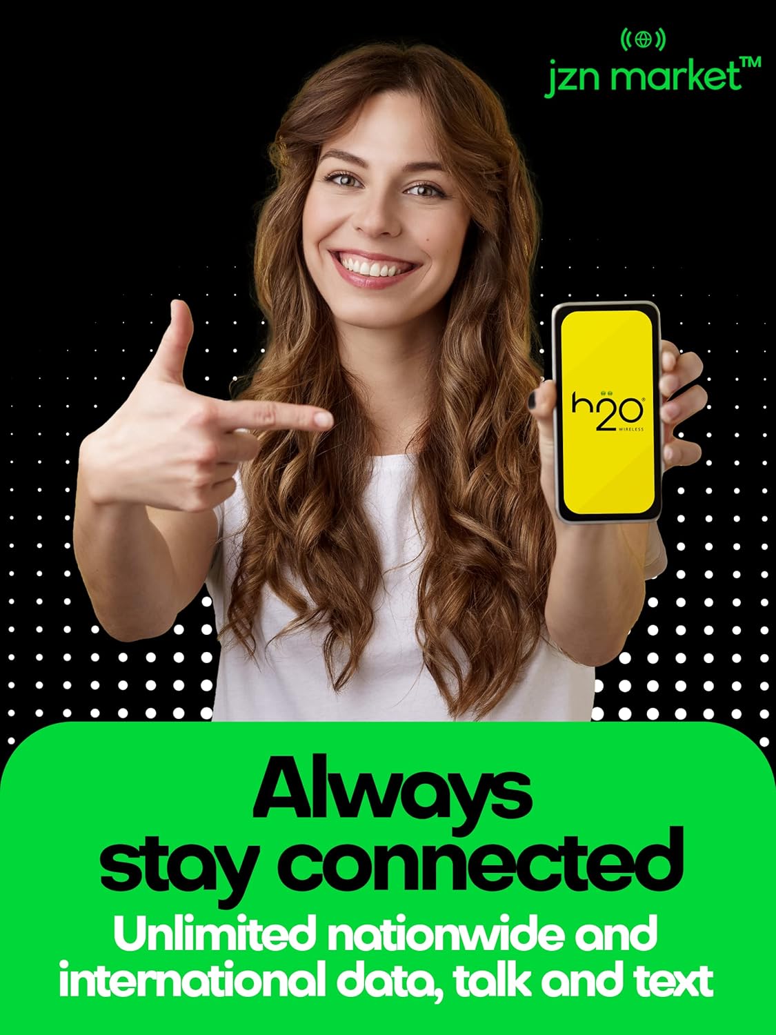 SIM Card with Unlimited Data & International Talk & Text and 6GB High-Speed 4G LTE/5G Data Coverage (90-Day Plan) K6244