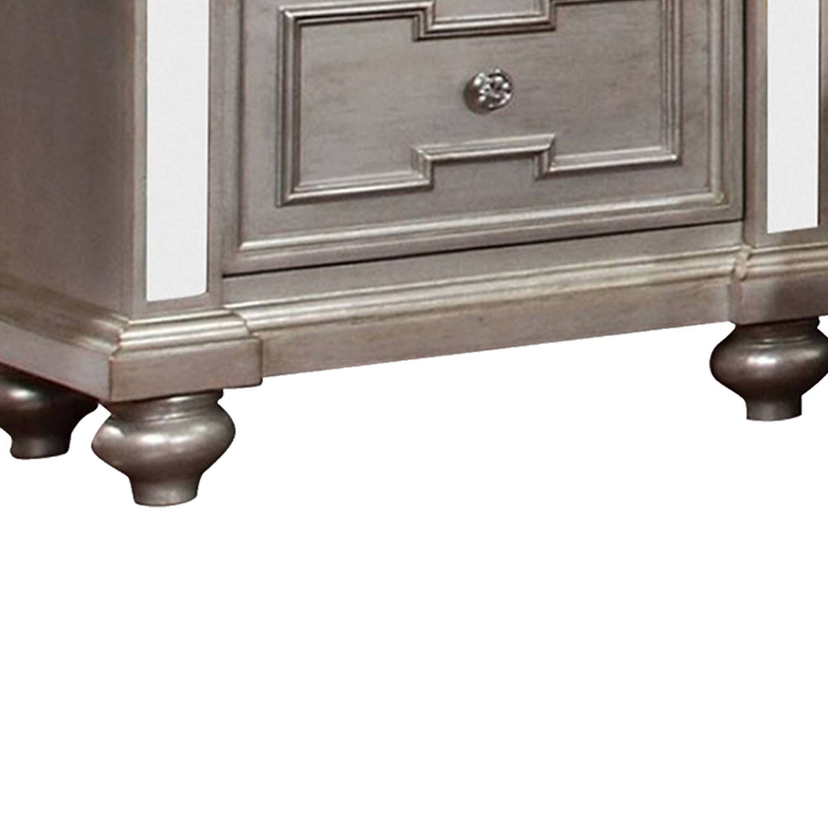 Silver Contemporary Night Stand L70042