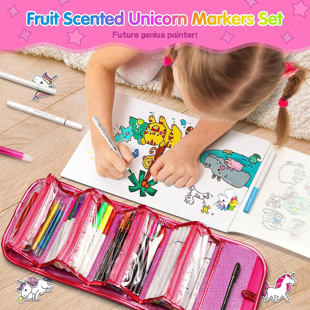 Fruit Scented Markers Set with Stickers S540666