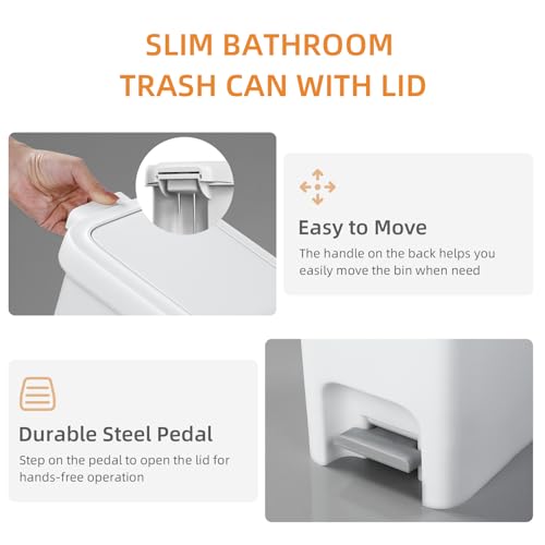 5.7 Gallon Step Trash Can with Lid M9972