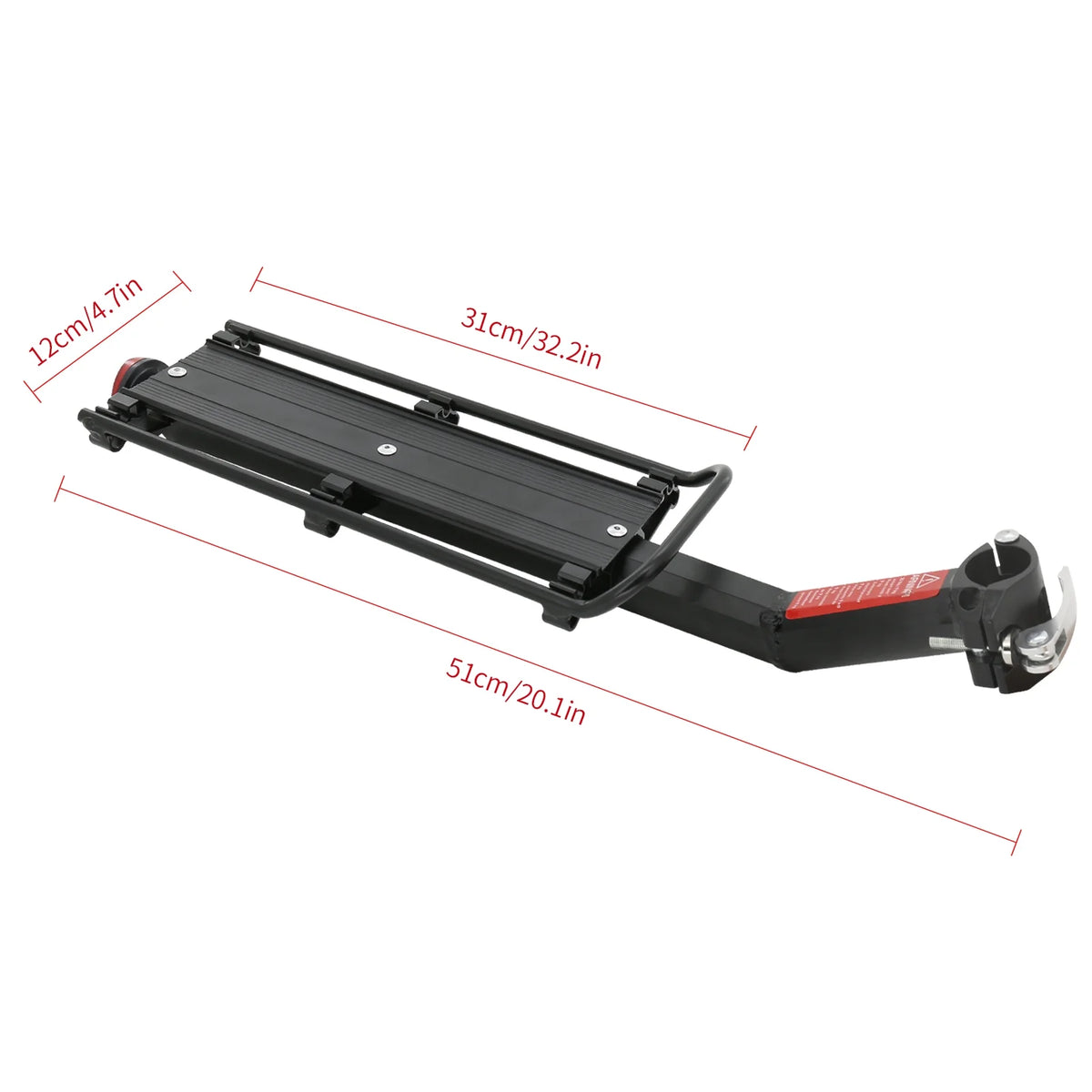 Rear Bike Rack Aluminium Alloy Luggage Carrier with Reflector G29951