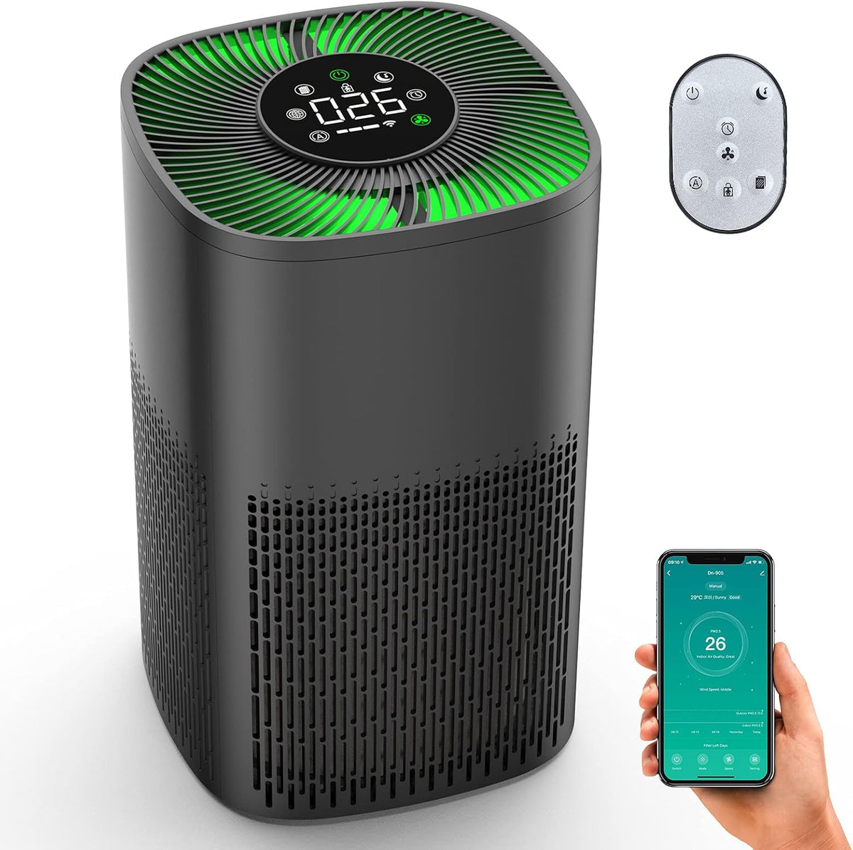 Smart WiFi Air Purifier with True HEPA Filter I642304