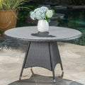 Grey Wicker Round Dining Table W8538