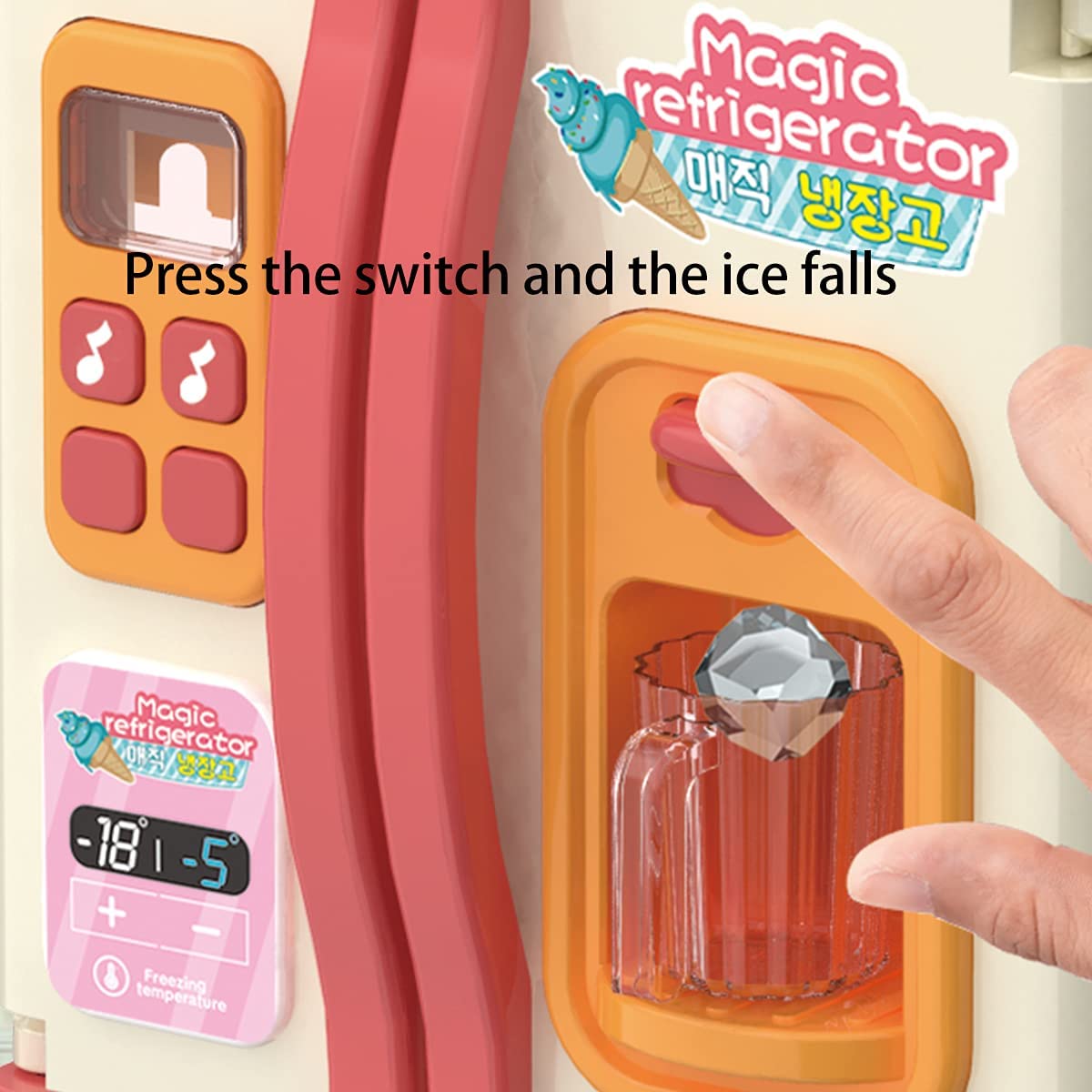39 PCS Kids Kitchen Toy Refrigerator (Red) K2976