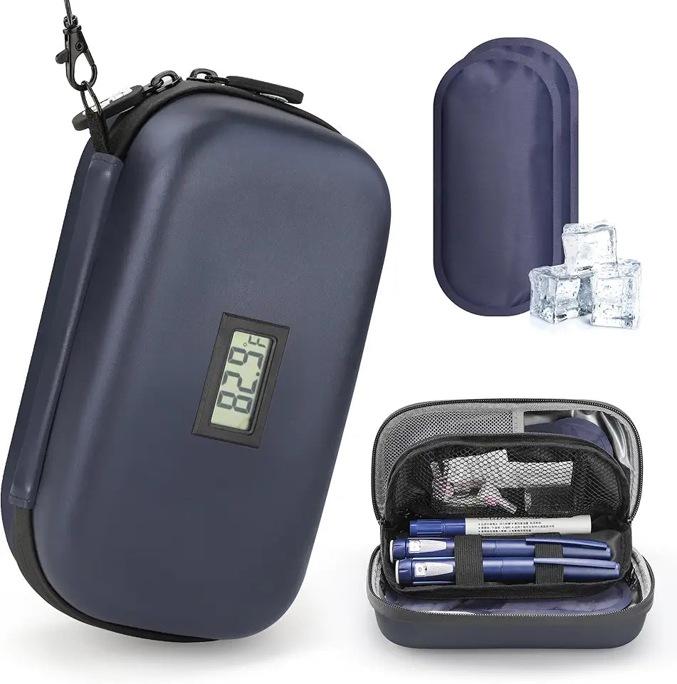 Insulin Cooler Travel Case with Temperature Display, TSA Approved with Ice Packs F617