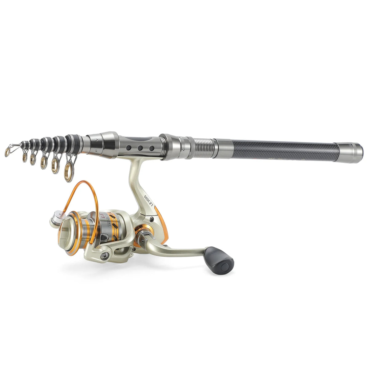 Telescopic Fishing Rod and Reel Combo with Spinning Reel, 100M Fishing Line, Lures, Hooks, and Jig Head I113189