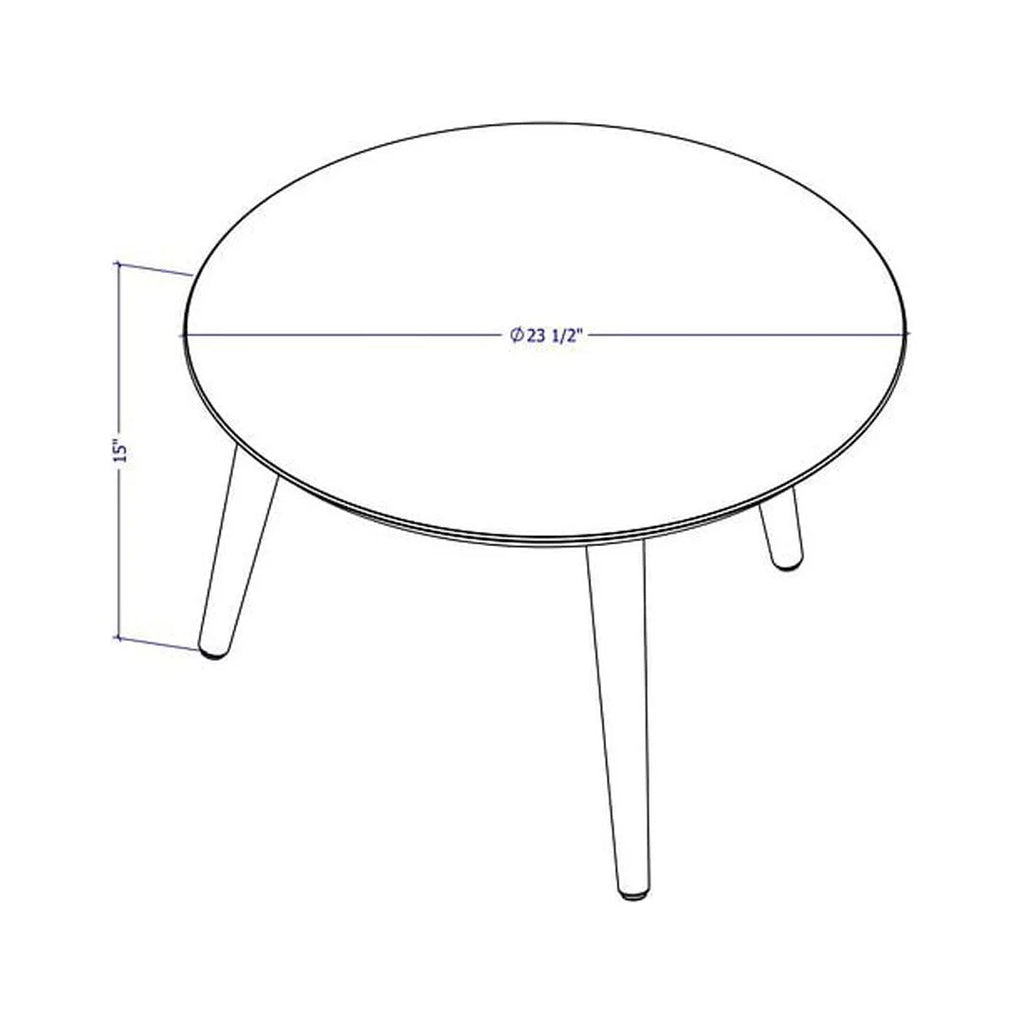 Solid Wood 24" Round Coffee Table in Off White P60322