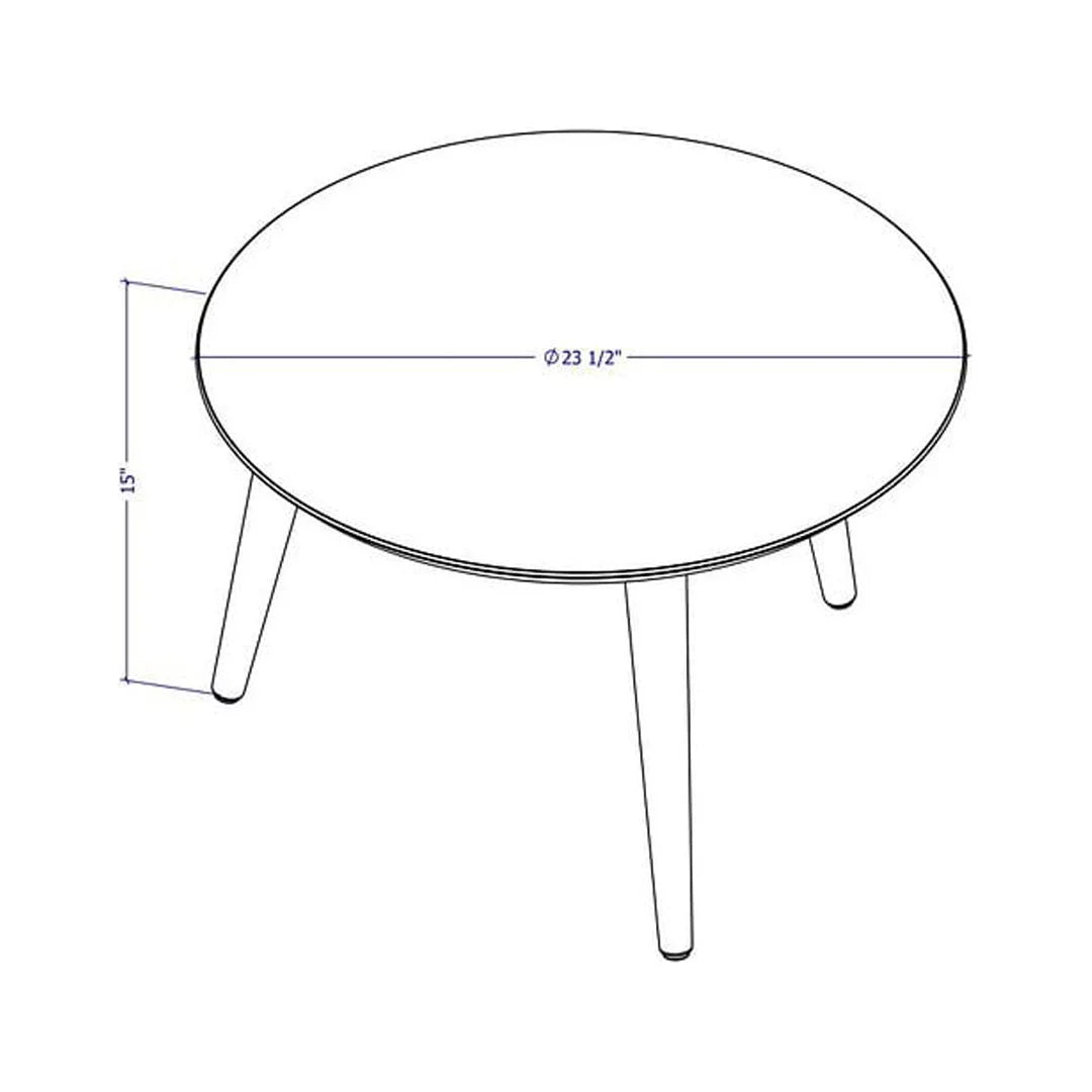 Solid Wood 24" Round Coffee Table in Off White P60322