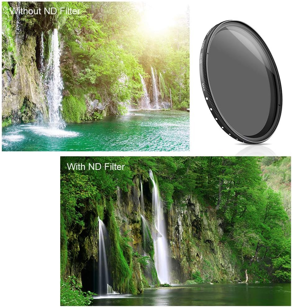 52mm Variable Neutral Density Filter ND2-ND400 (1-9 Stop) Ultra Slim Filter Pack of 2 N577