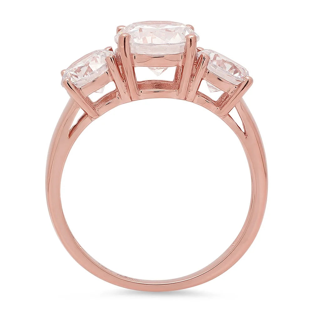 18K Rose Gold Three-Stone Diamond Engagement Ring C38231